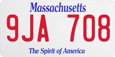 MA license plate 9JA708