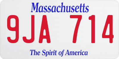 MA license plate 9JA714