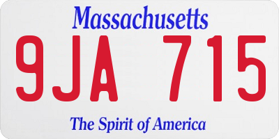 MA license plate 9JA715