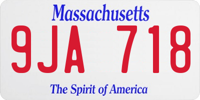 MA license plate 9JA718