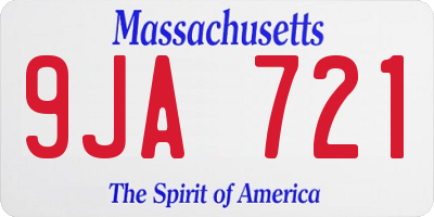 MA license plate 9JA721