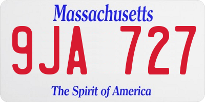 MA license plate 9JA727