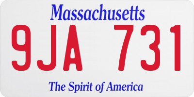 MA license plate 9JA731