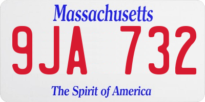 MA license plate 9JA732