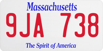 MA license plate 9JA738