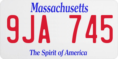 MA license plate 9JA745