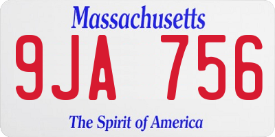 MA license plate 9JA756