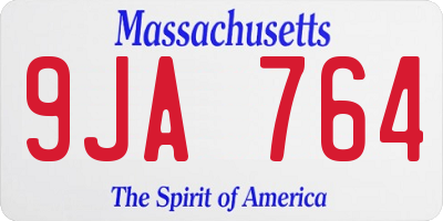 MA license plate 9JA764