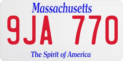MA license plate 9JA770