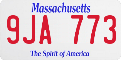 MA license plate 9JA773