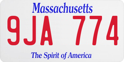 MA license plate 9JA774