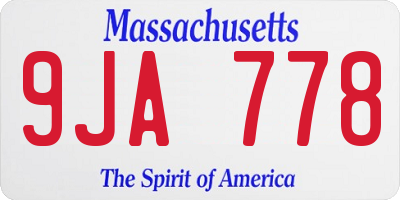 MA license plate 9JA778