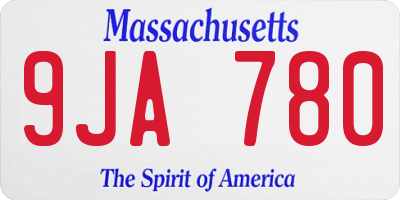 MA license plate 9JA780