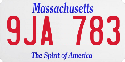 MA license plate 9JA783