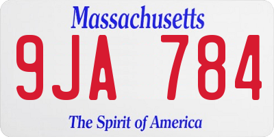 MA license plate 9JA784