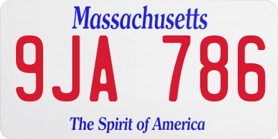 MA license plate 9JA786