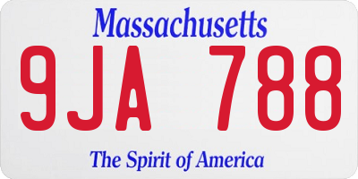 MA license plate 9JA788