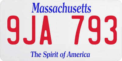 MA license plate 9JA793