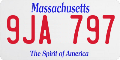 MA license plate 9JA797