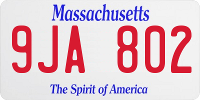 MA license plate 9JA802