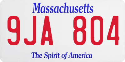 MA license plate 9JA804