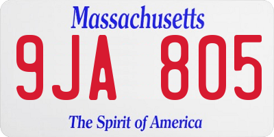 MA license plate 9JA805