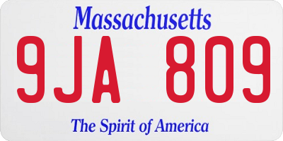 MA license plate 9JA809