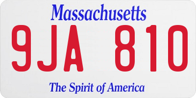 MA license plate 9JA810