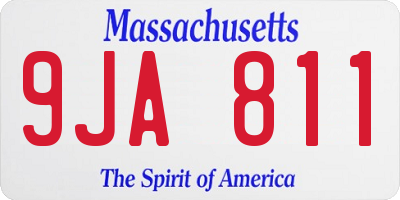 MA license plate 9JA811