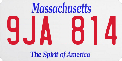 MA license plate 9JA814