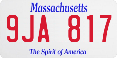 MA license plate 9JA817