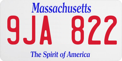 MA license plate 9JA822