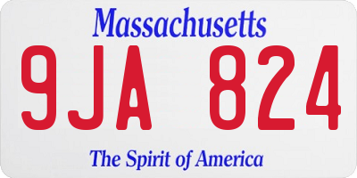 MA license plate 9JA824