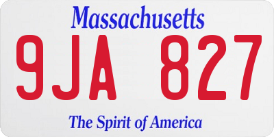 MA license plate 9JA827