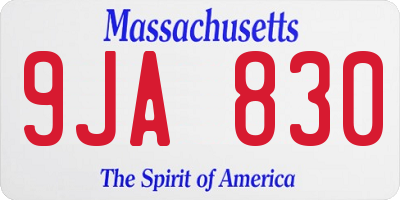 MA license plate 9JA830