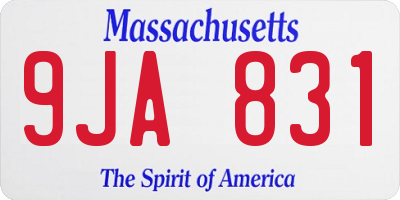 MA license plate 9JA831