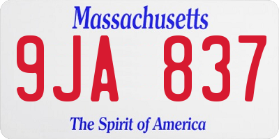 MA license plate 9JA837