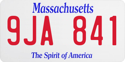 MA license plate 9JA841