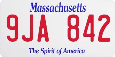 MA license plate 9JA842