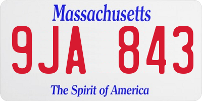 MA license plate 9JA843