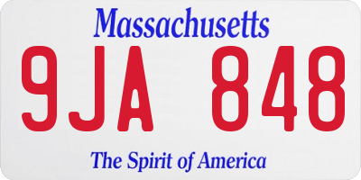MA license plate 9JA848