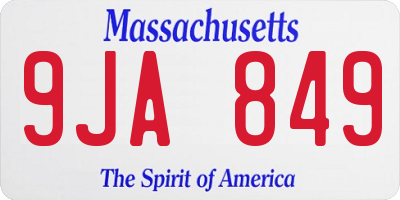 MA license plate 9JA849
