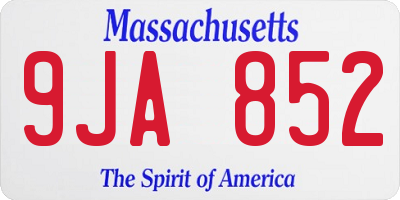 MA license plate 9JA852