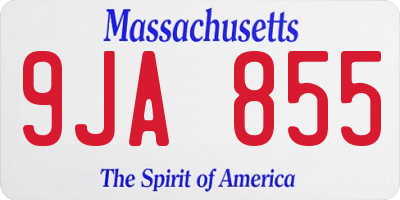 MA license plate 9JA855