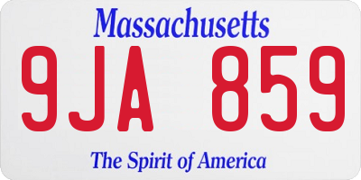 MA license plate 9JA859