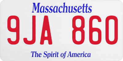 MA license plate 9JA860
