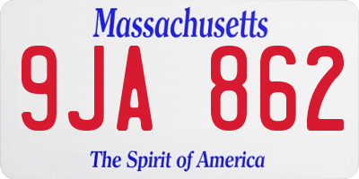 MA license plate 9JA862