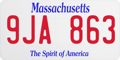 MA license plate 9JA863