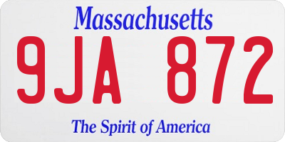 MA license plate 9JA872