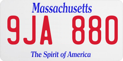 MA license plate 9JA880